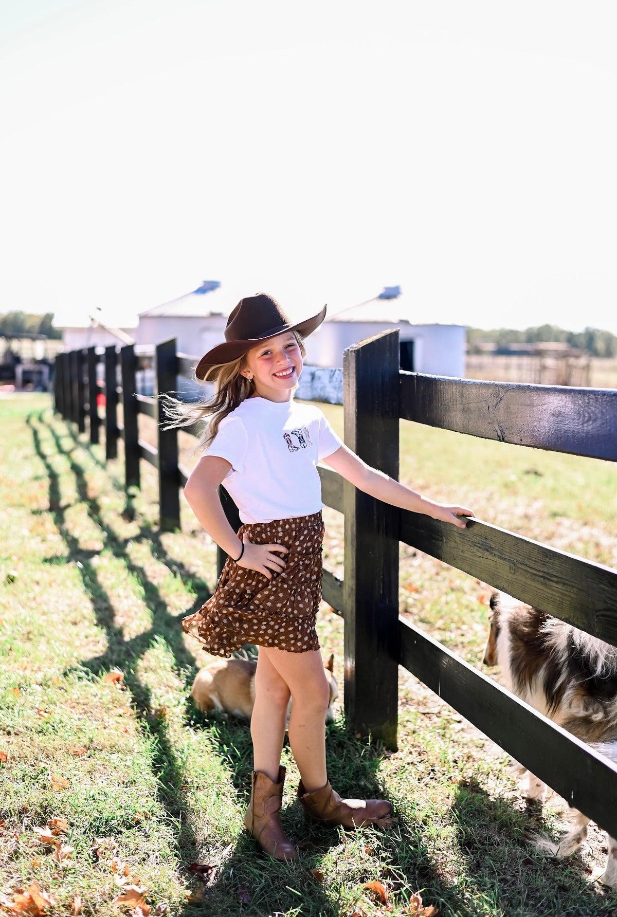 Girls Ditsy Floral Elastic Waist Skirt