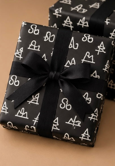 Black Brand Wrapping Paper
