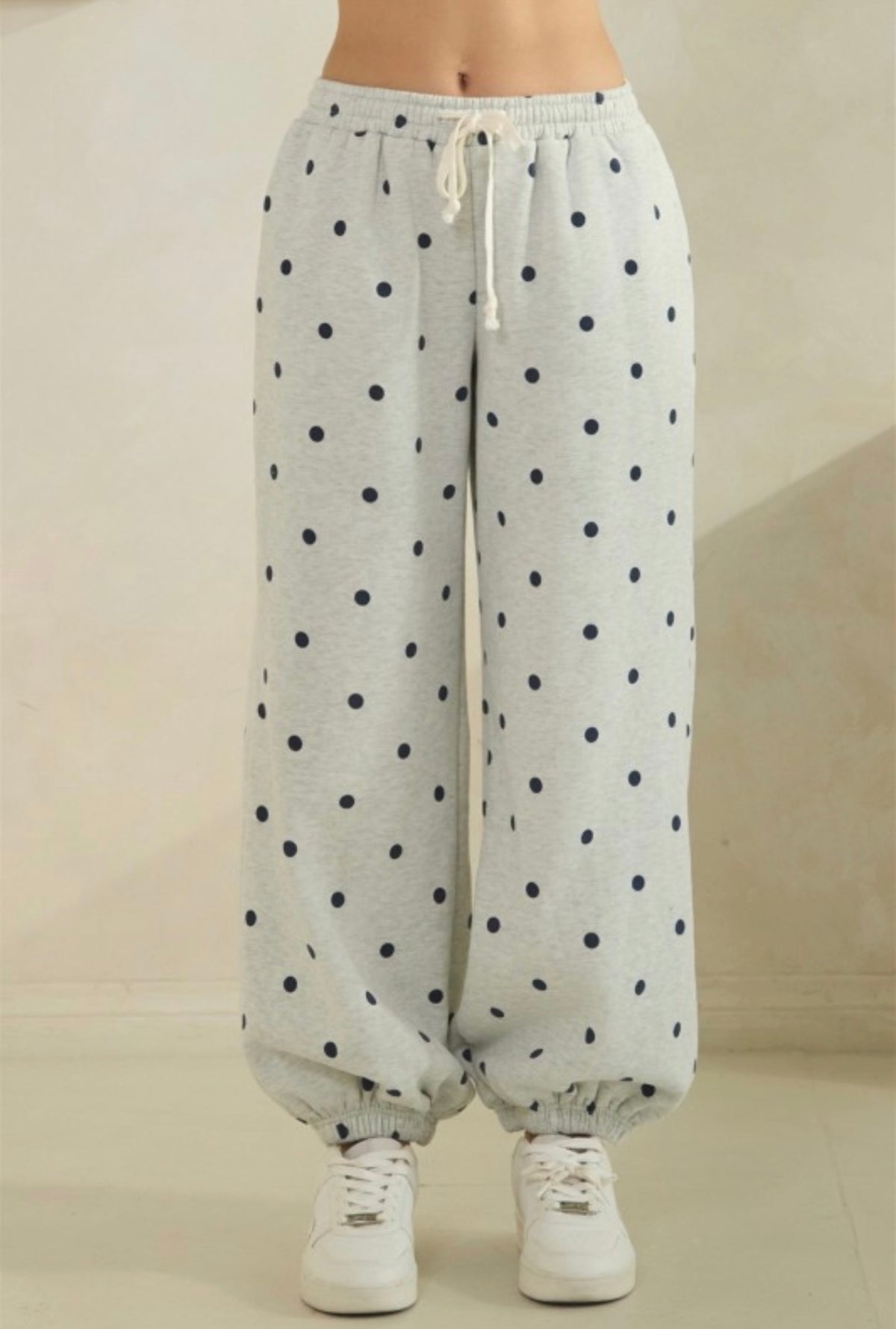 Grey &amp; Navy Polka Dot Hoodie