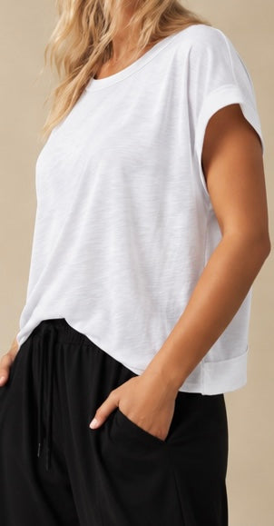Solid White Cross-Back Shirt
