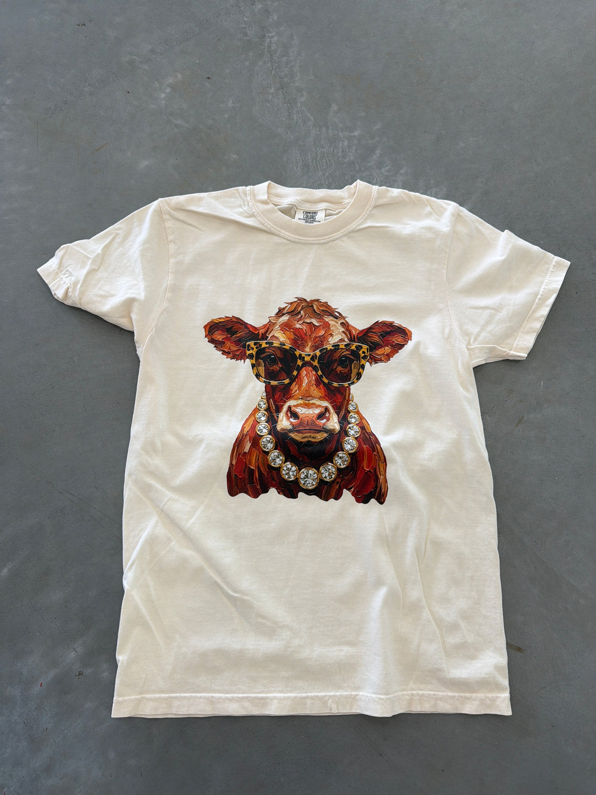 Glam Cow Leopard Graphic Tee