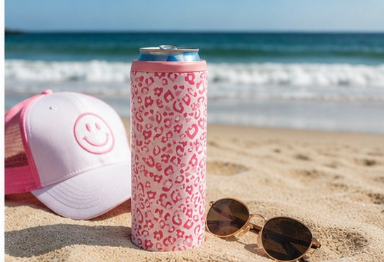 Pink Leopard Hard Cooling Can