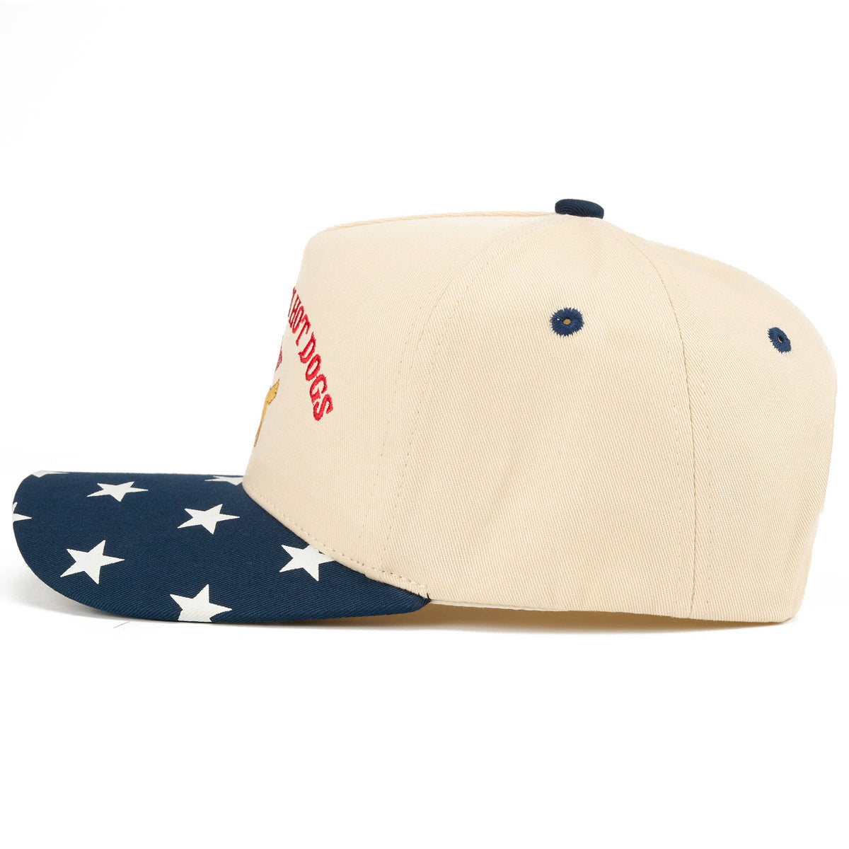C.C ALL AMERICAN HOT DOGS Letter on Two Tone Trucker Hat: Navy