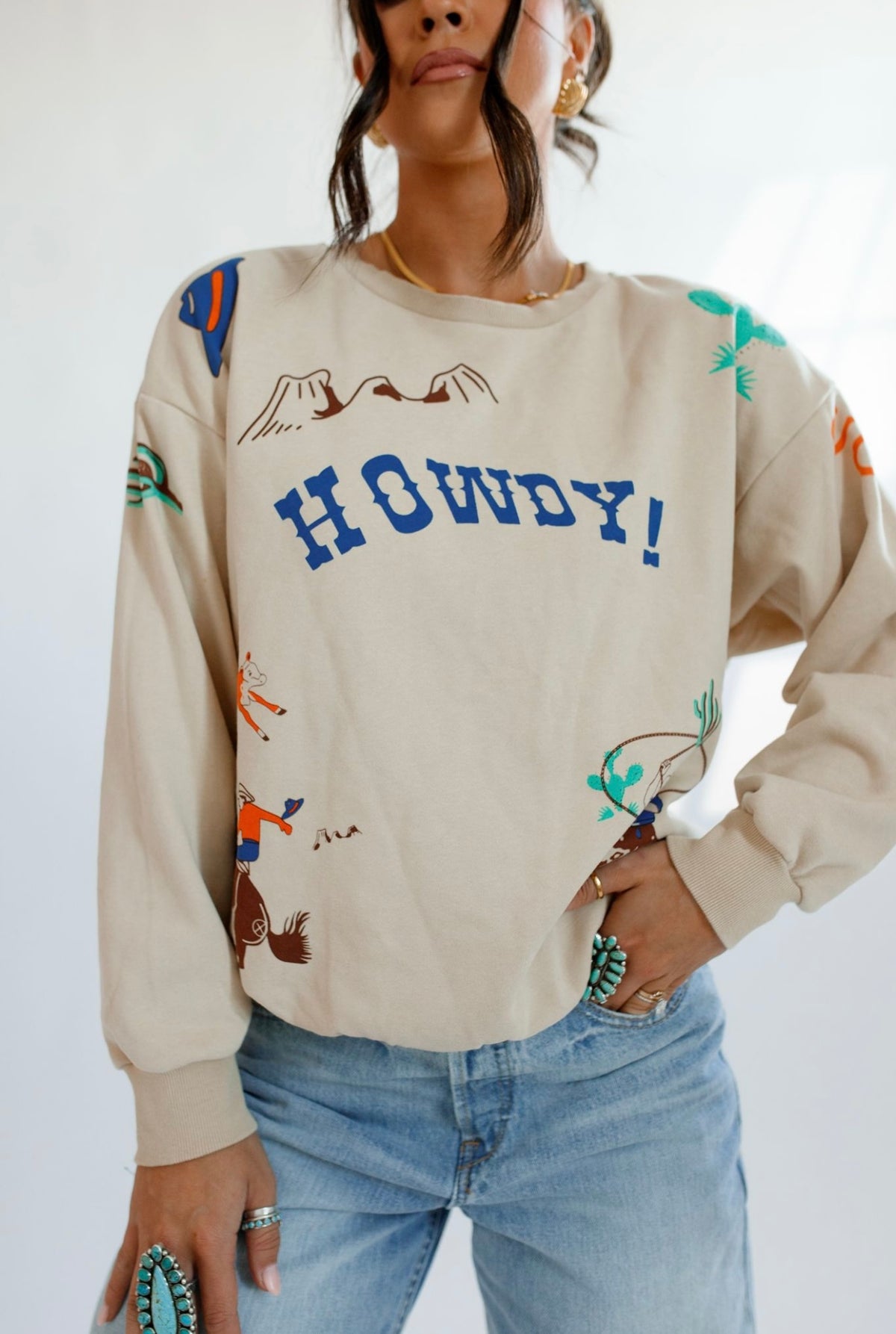 Retro Graphic Howdy Sweatshirt