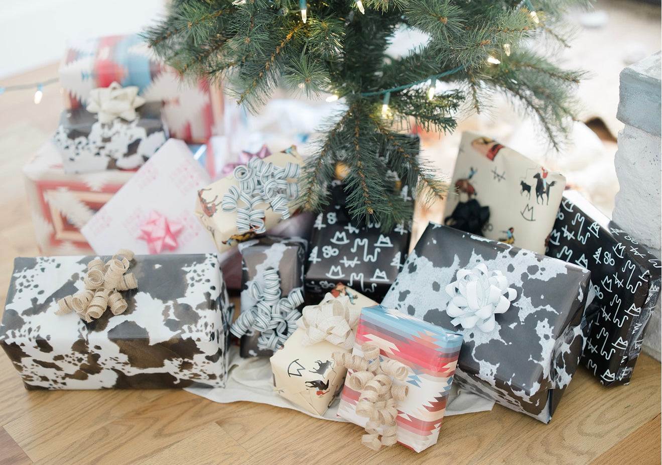 Black Cowhide Wrapping Paper