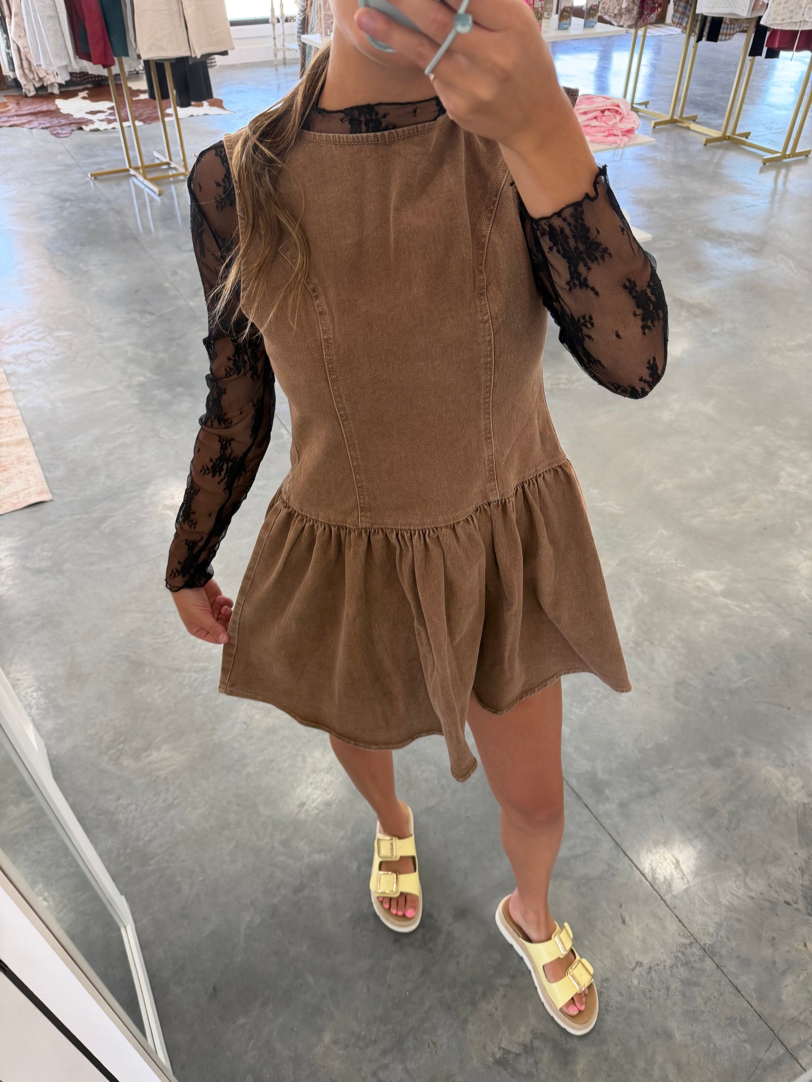 Brown Denim Dress