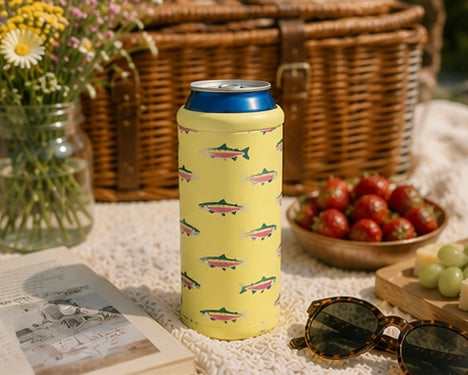 Yellow Rainbow Trout Hard Cooling Can
