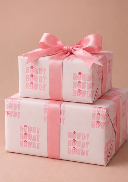 Pink Howdy Wrapping Paper