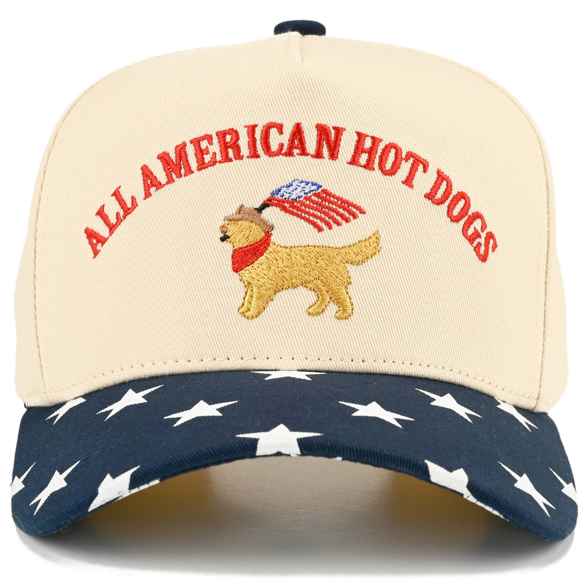 C.C ALL AMERICAN HOT DOGS Letter on Two Tone Trucker Hat: Navy
