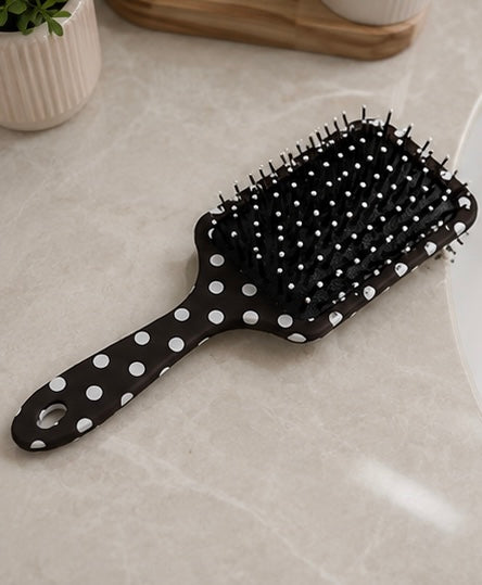 Black Polka Dot Hairbrush