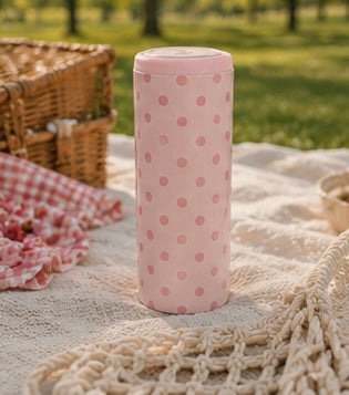 Pink Polka Dot Hard Cooling Can