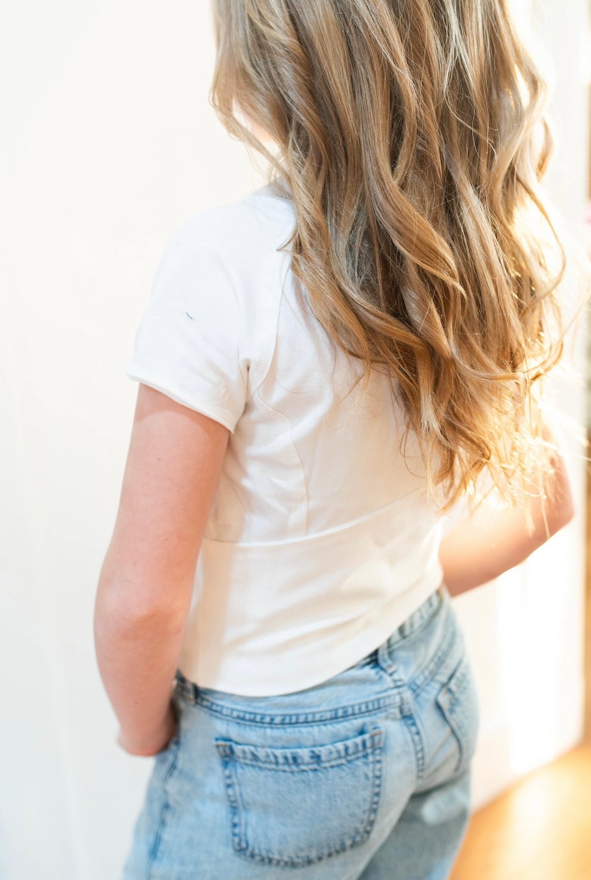 White Exposed Edges Baby Tee