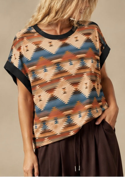 Aztec Cross-Back Shirt