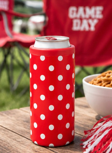 Red Polka Dot Hard Cooling Can