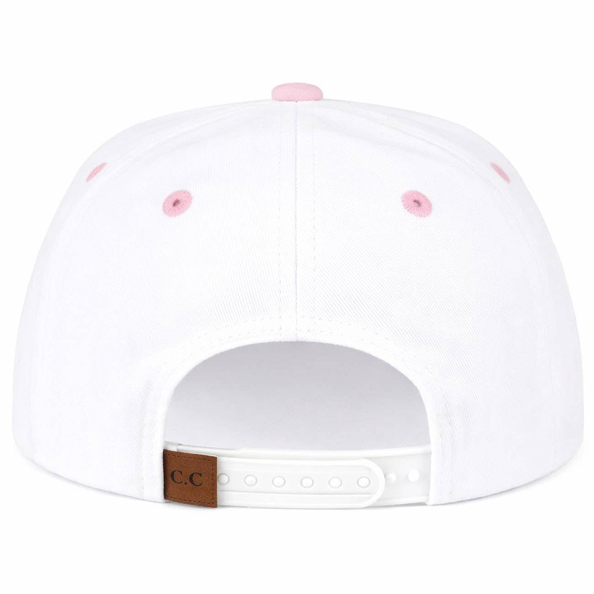 C.C HE'S GOLFING Letter Embroidered on Two Tone Trucker Hat: Light Pink