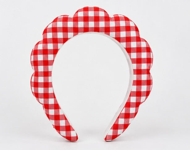 Red Gingham “Get Ready With Me” Headband