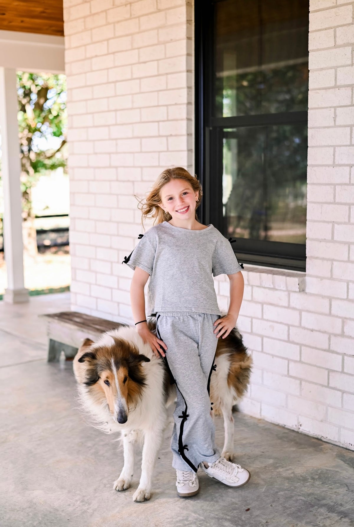 Girls Red &amp; White Striped Loose Knit Top