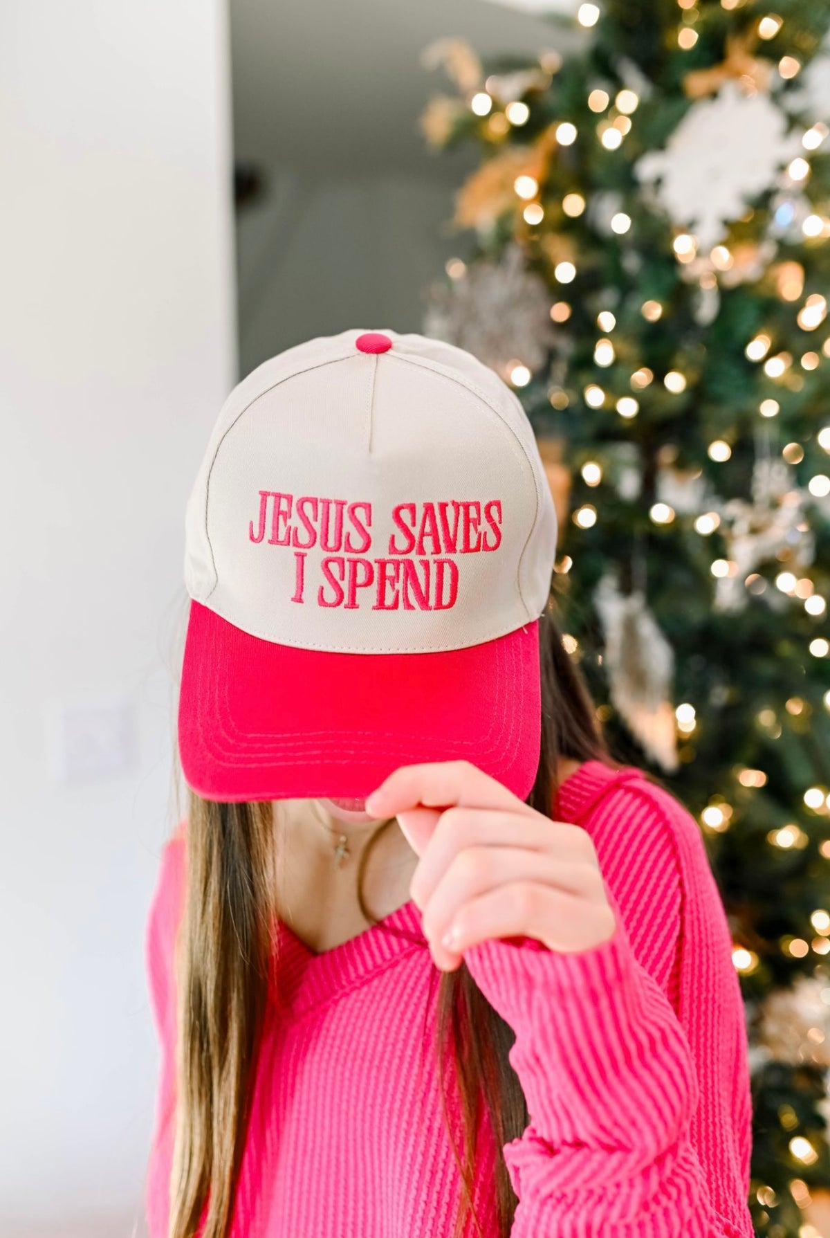 Hot Pink “Jesus Saves, I Spend” Hat