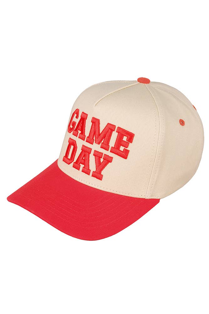 C.C GAME DAY Embroidered Cotton Baseball Cap: Red