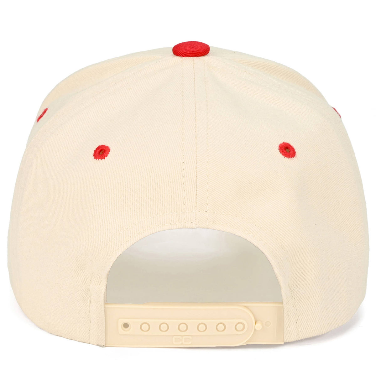 C.C SO GOD MADE A FARMER Letter Two Tone Trucker Hat: Red