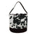 Black Cowhide Halloween Trick or Treat Bucket
