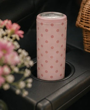 Pink Polka Dot Hard Cooling Can