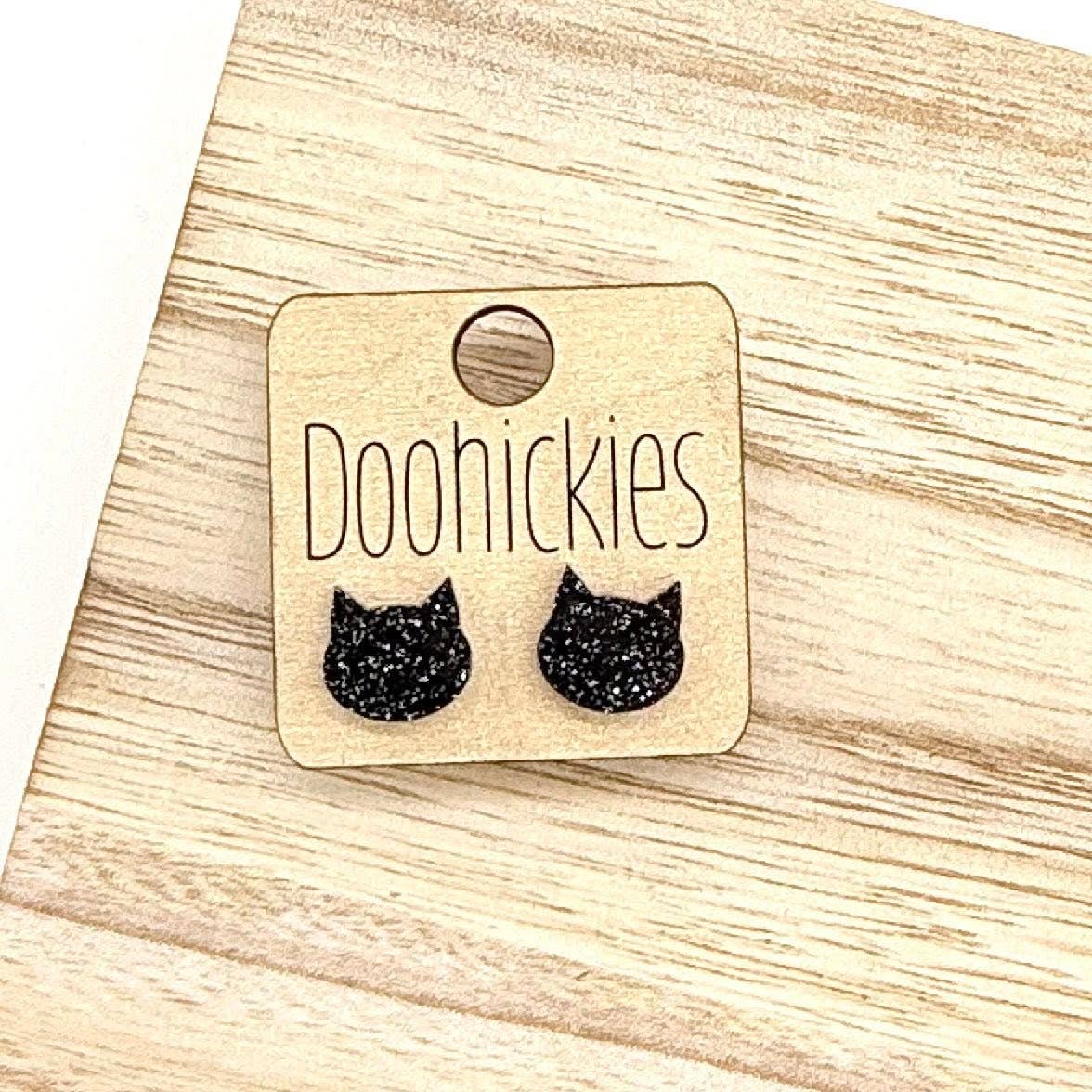 Spooky Studs - Acrylic Halloween Earrings: Jack-O-Lanterns (black)