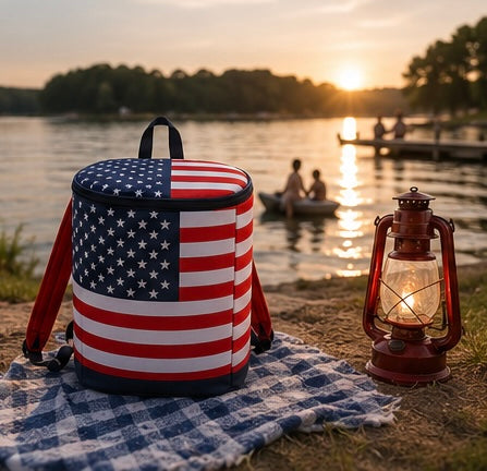American Flag Backpack Cooler
