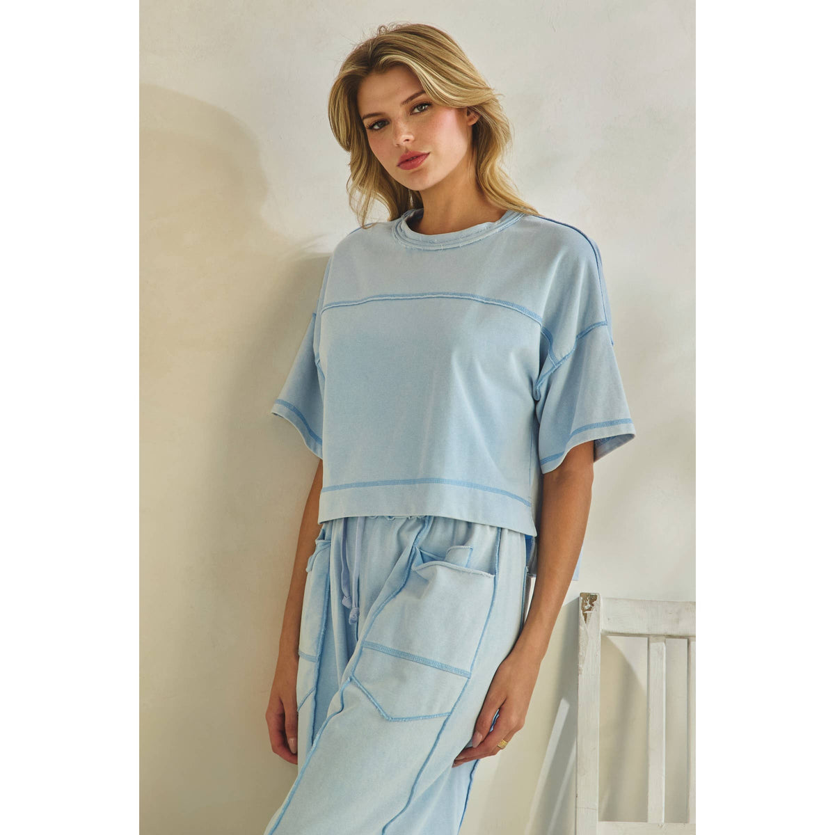 Cropped Easy bottoms: LT Blue