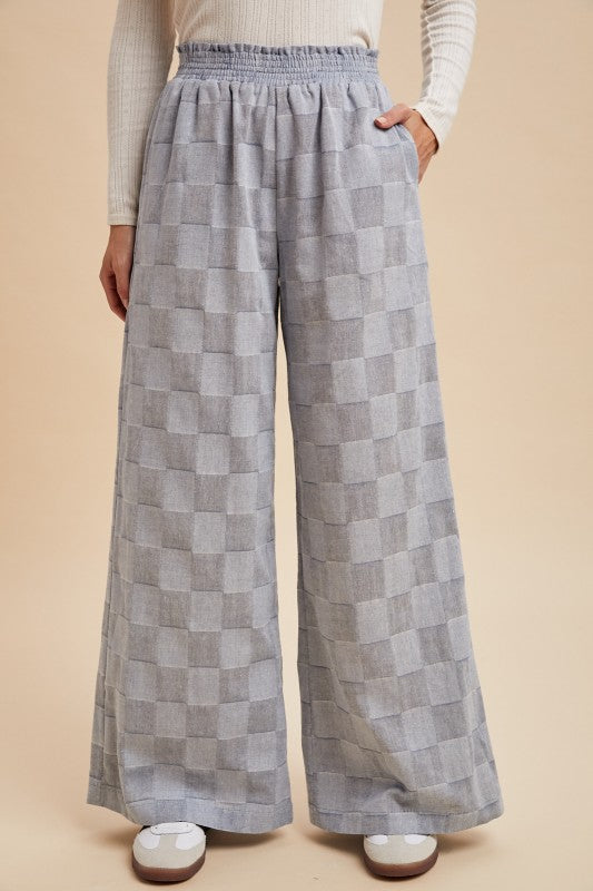 Checkered Wide Palazzo Pants