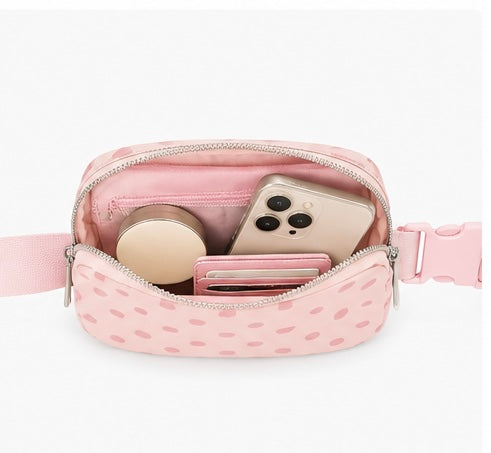 Pink Polka Dot Crossbody Bag