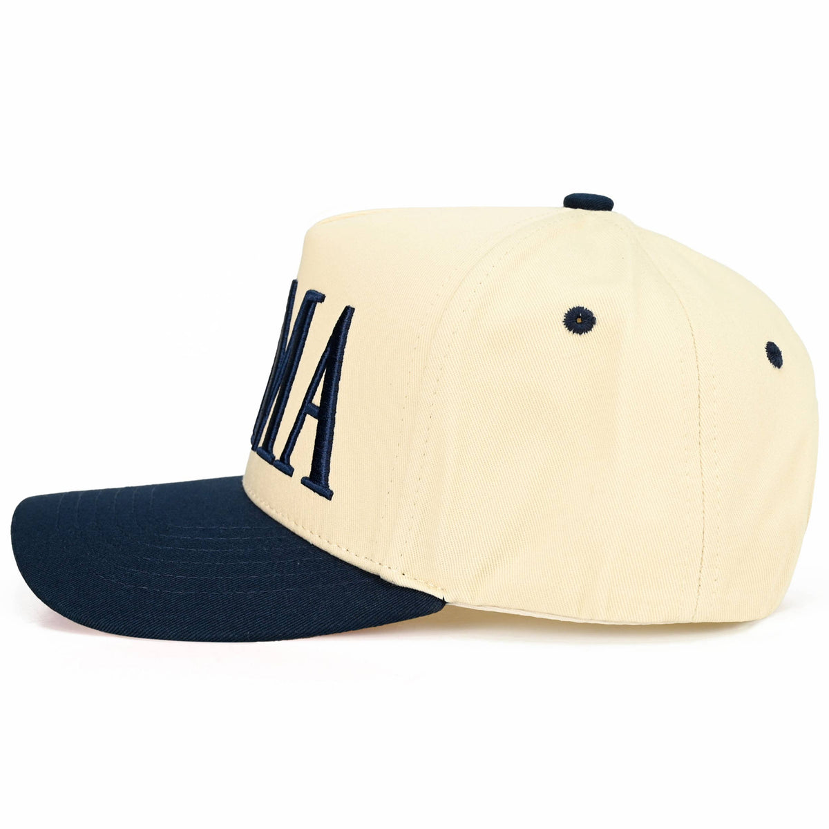 C.C MAMA Letter embroidered Snapback Trucker Hat: Navy