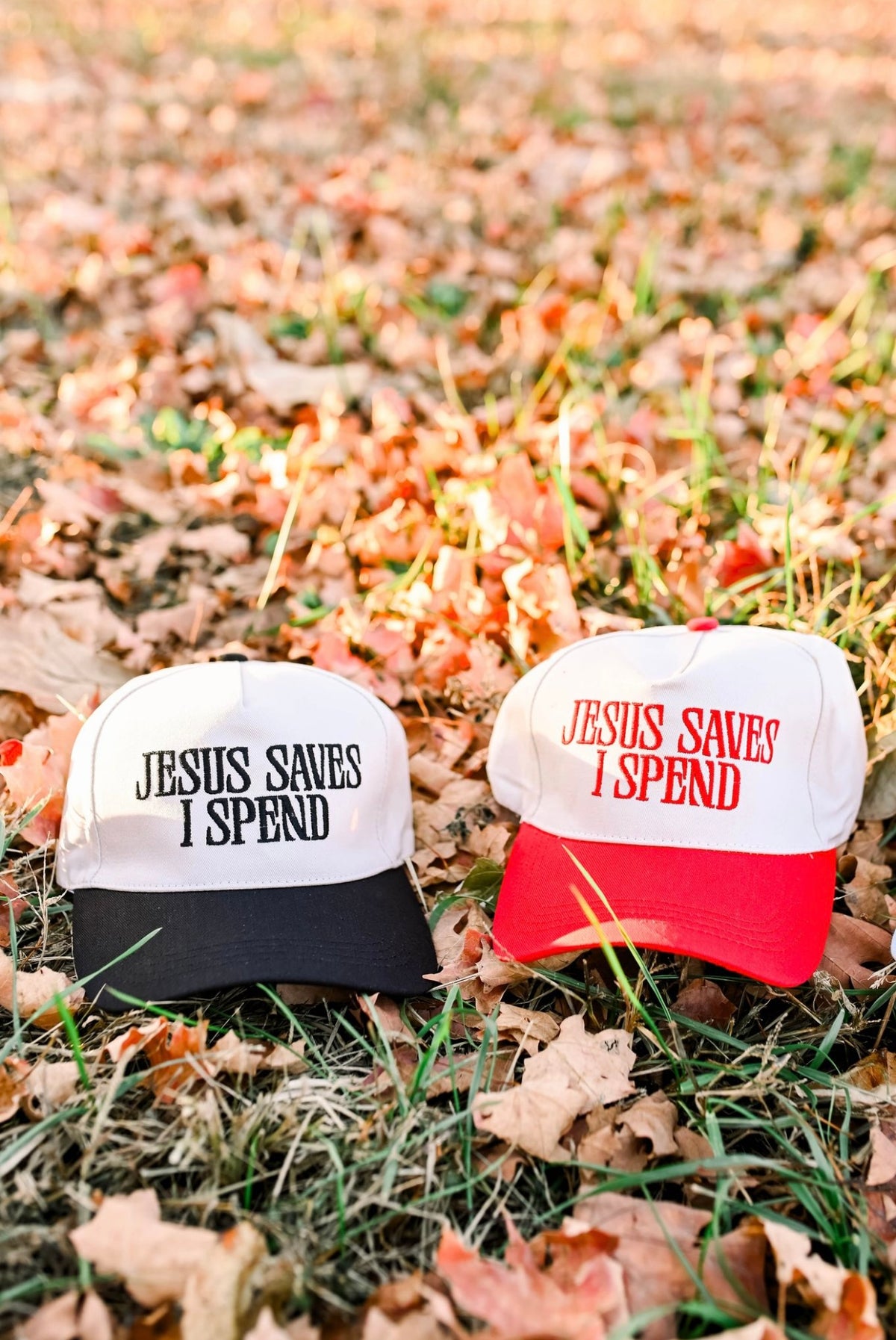 Pink Floral Jesus Saves I Spend Hat