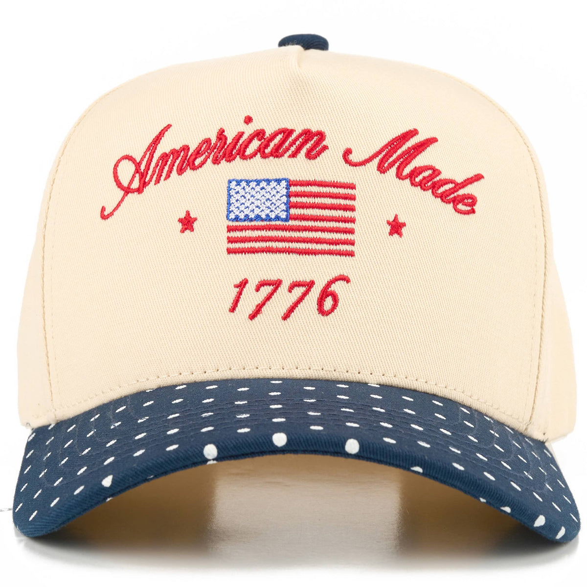C.C AMERICAN MADE 1776 Letter on Two Tone Trucker Hat: Navy