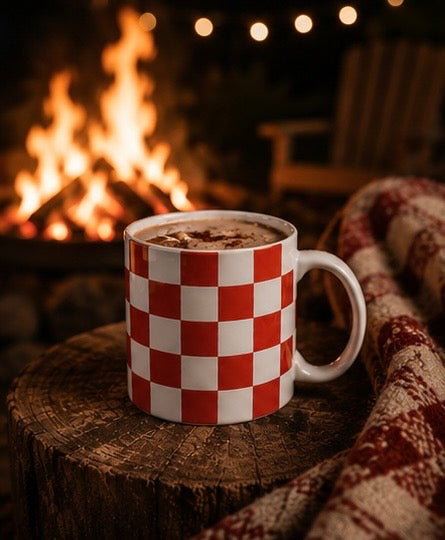 Red Checkerboard Mug
