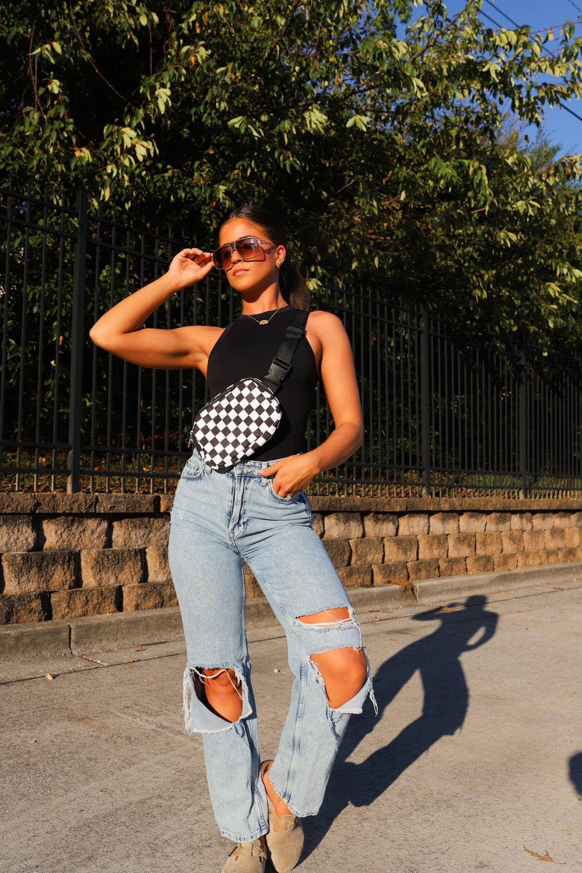 Checkerboard Crossbody Bag