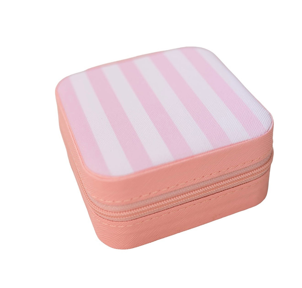 Pink Striped Jewelry Case