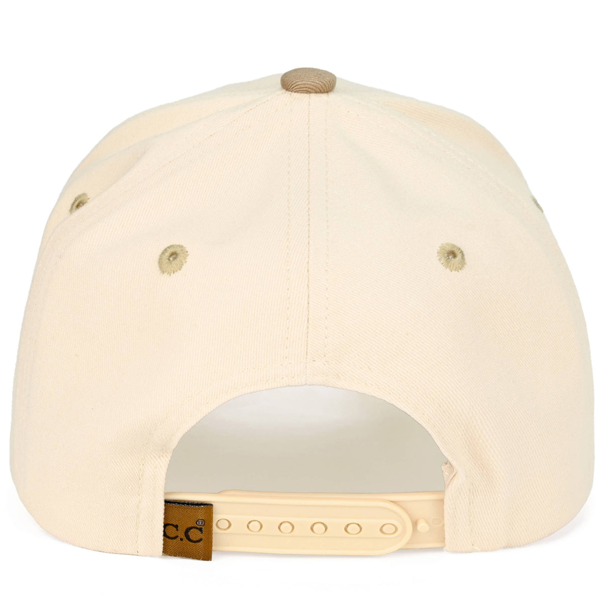 C.C MAMA Letter embroidered Snapback Trucker Hat: Beige