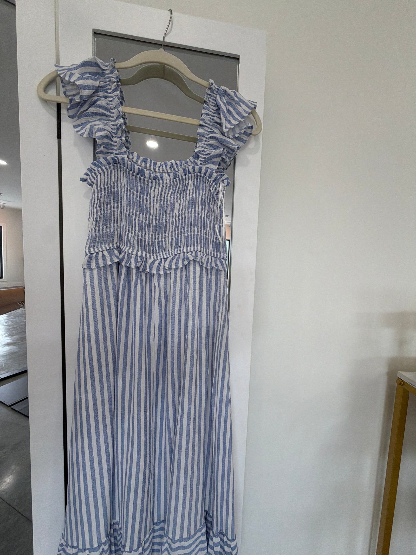 Blue Striped Maxi Dress