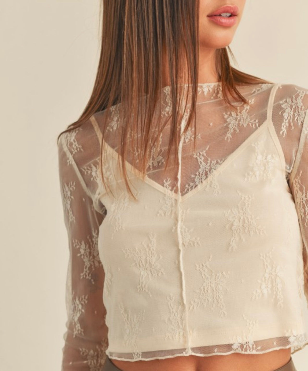 Lace Top with Lining Insert