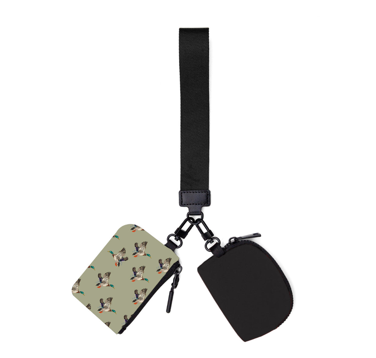 Green Duck Dual Pouch Wristlet
