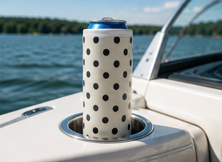 Cream Polka Dot Hard Cooling Can
