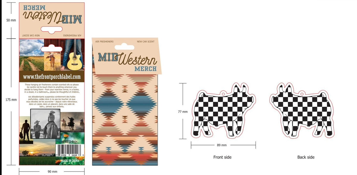 Show Pig Checkerboard Air Freshener Single