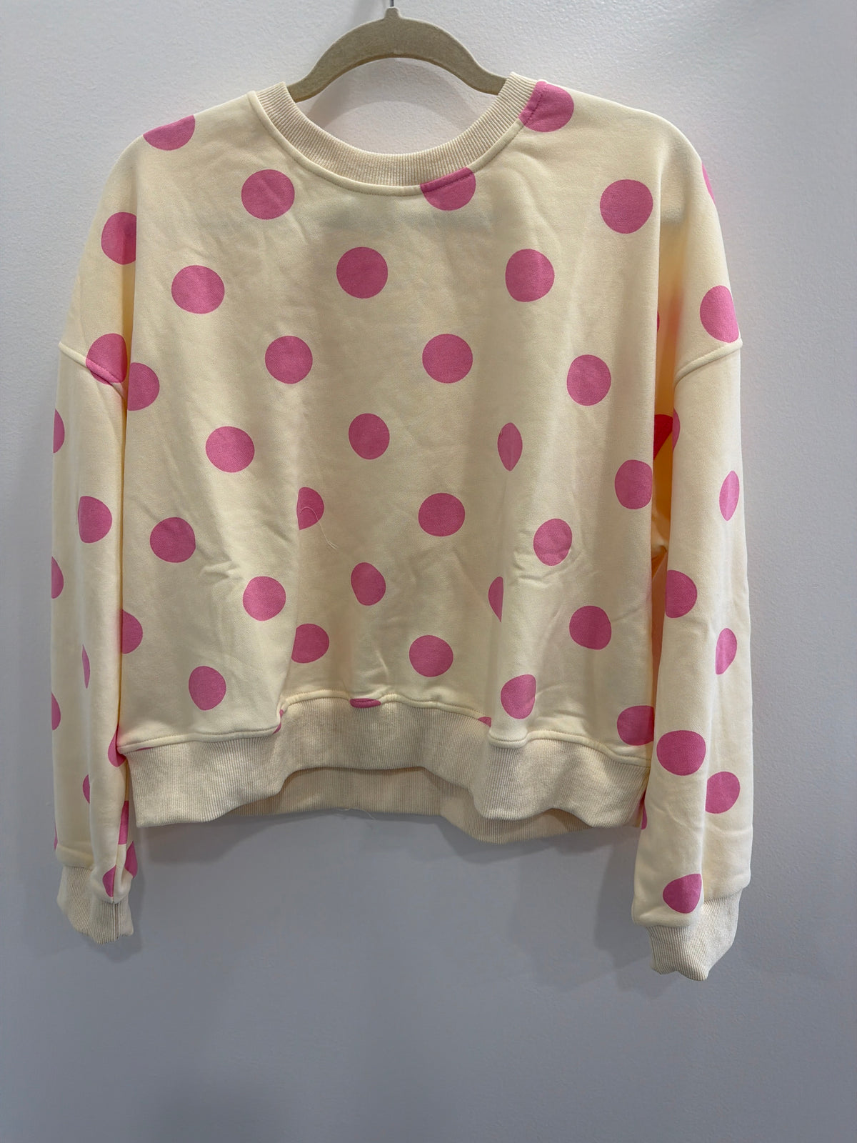 Pink and Yellow Polka Dot Crew Neck