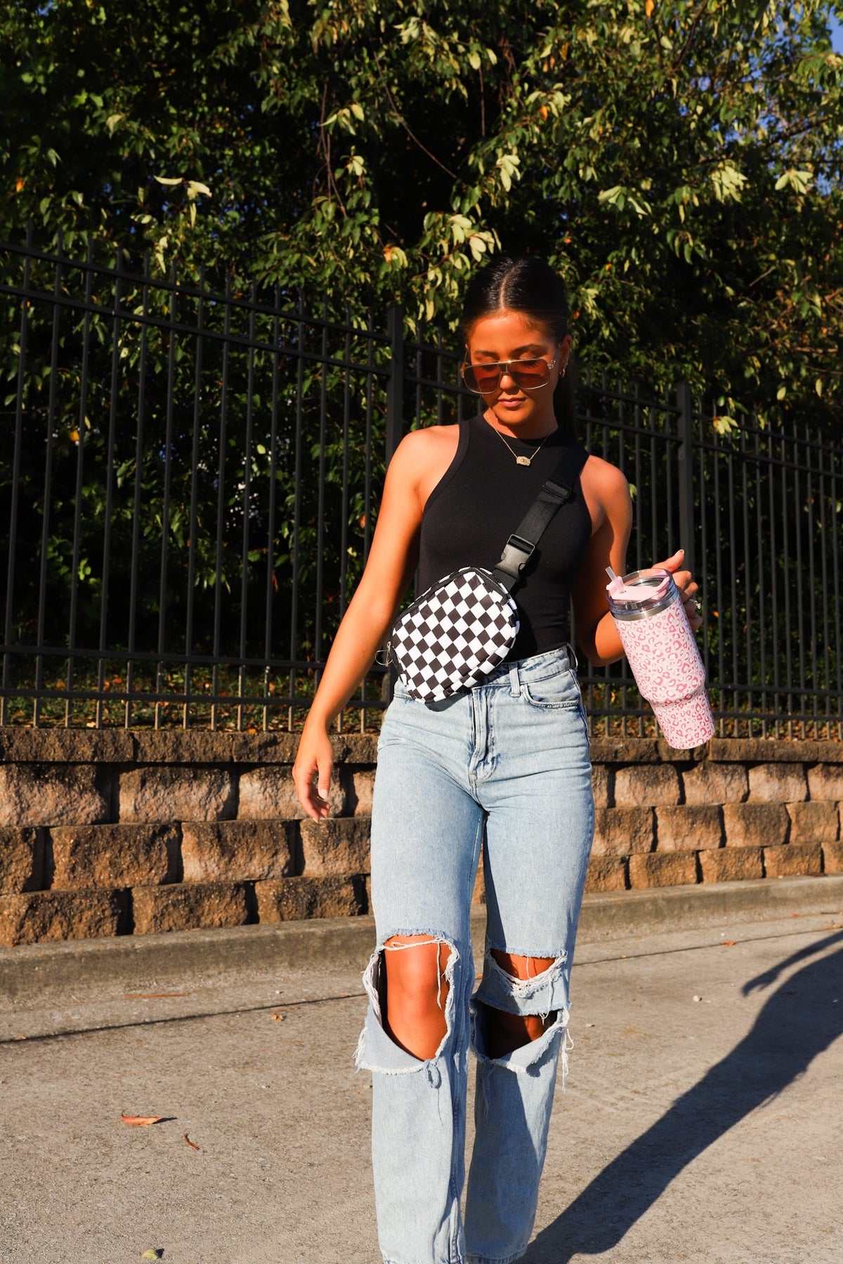 Checkerboard Crossbody Bag