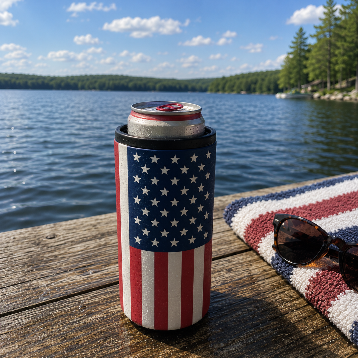 American Flag Hard Cooling Can