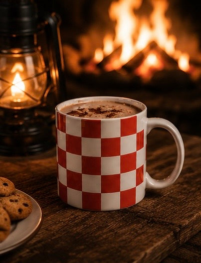 Red Checkerboard Mug