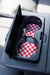 Checkerboard Red & White Car Coasters 2-Pack