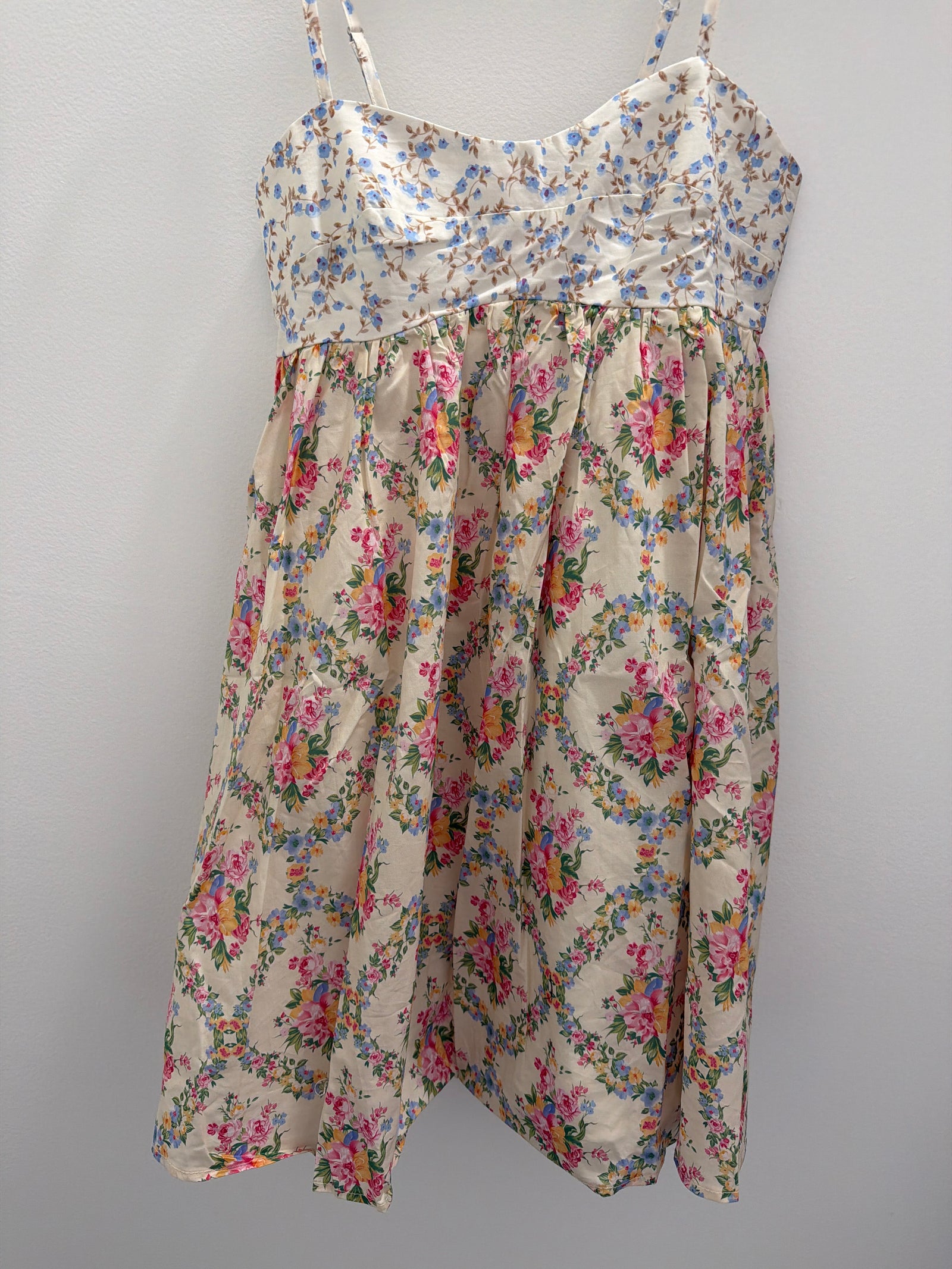 Blue And Pink Floral Dress