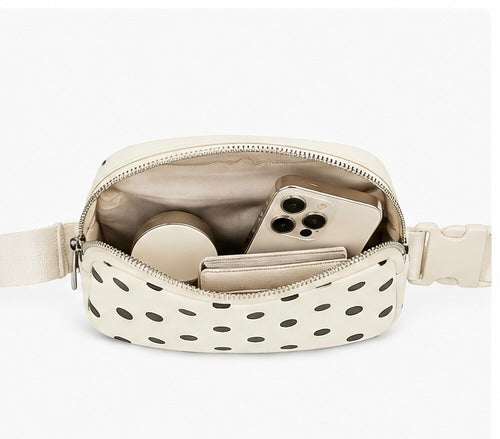 Cream Polka Dot Crossbody Bag